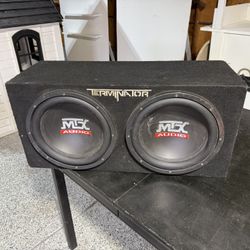 MTX TNE212D 12-Inch 1200-Watt Car Audio Dual Loaded Subwoofer Box Enclosure