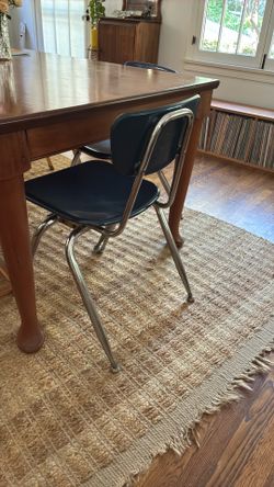 Vintage stackable Virco school chairs — blue