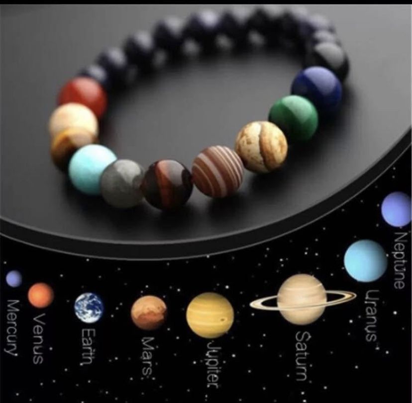 Yoga Bracelet,Solar system bracelet, Galaxy bracelet, the eight planets bracelet