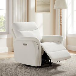 VANOMi Power Recliner Chair Swivel Glider, Electric Rocking Recliner Chairs with USB and Type-C Ports, Nursery Chair Recliner for Living Room, Bedroom