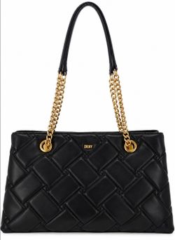 DKNY Black Quilted Tote Bag