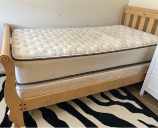 Twin Size Bed with Mattress and Box Spring