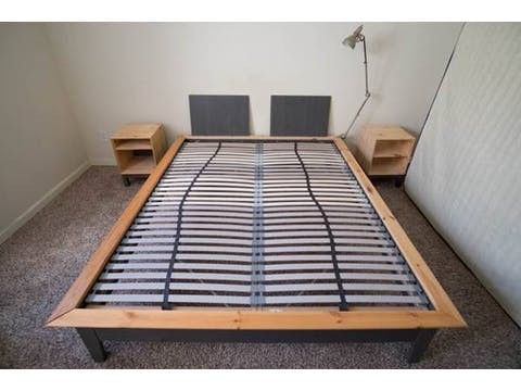 Nornas Gray Wood Queen Bed Frame for Sale in Miami, FL - OfferUp