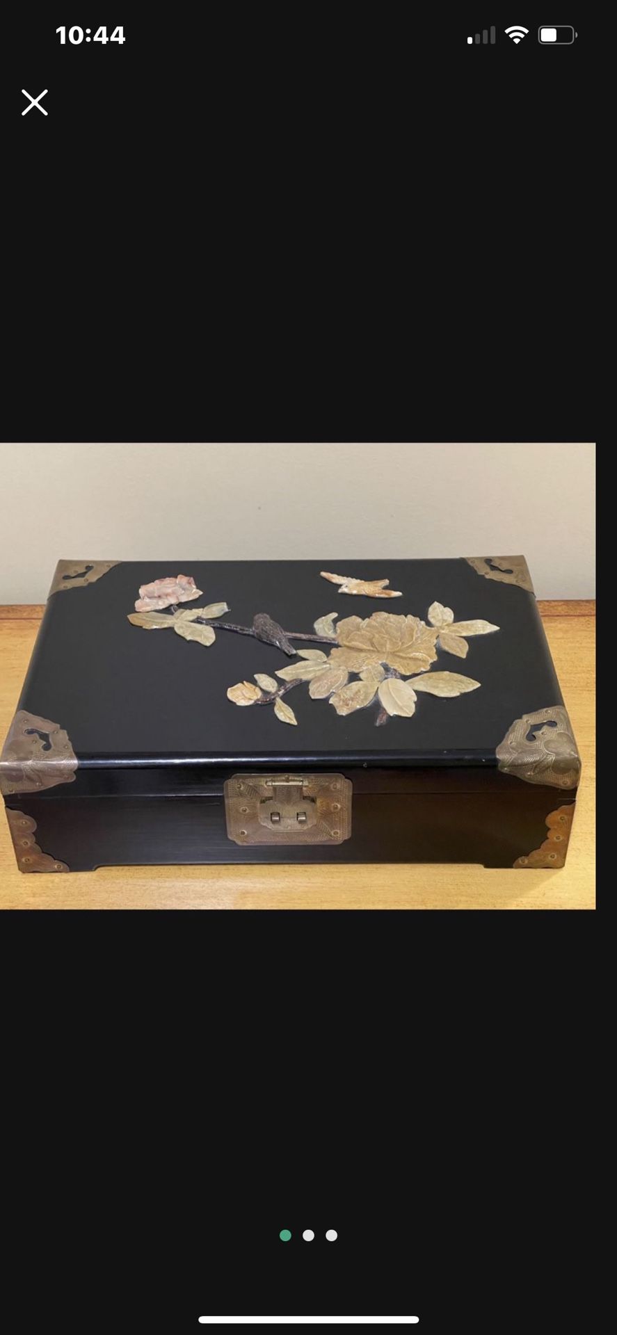 Vintage Black Lacquer Jewelry Box