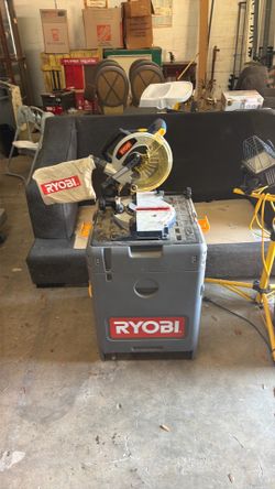 Ryobi 18V Miter Saw (MS181) & Rolling Station (SPC18) - AS-IS