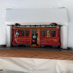 Ultra RARE Disney Parks Hollywood Red Car Trolley Mickey Figurine Costa Alavezos