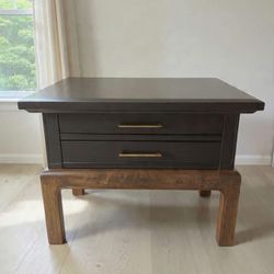 Modern Wood Side Table With Drawers