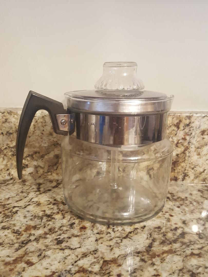 Vintage Pyrex Flameware 6 Cup Coffee Pot Percolator 7756P