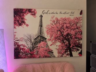 Eiffel Tower Canvas Wall Art Psalm 46:5