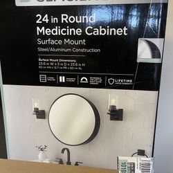 Glacier Bay 24 In Round Medicine Cabinet 
