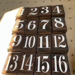 Wedding Table Numbers 1-16