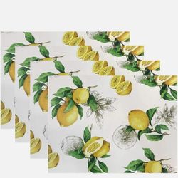 Lemon Themed Cork Placemat Set - 100% Cork
