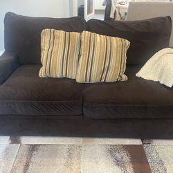 Dark Chocolate Couch with Deep Seats