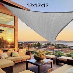 Sun Shade Sail, 12x12x12 Triangle Shades for Outdoor Patio Pergola Cover SunshadeSails UV Blocking Canovas Covers
