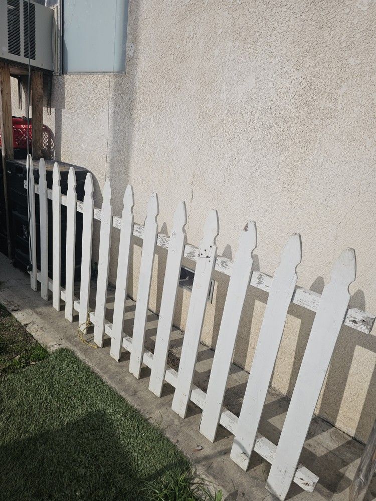 Slightly Aged White Fence Panel
