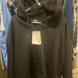 New Men’s XXL Black Warm Outerwear Zip Up Coat Half Price 