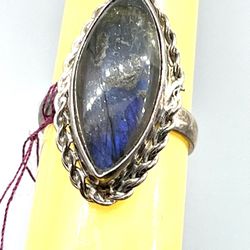 Sterling Blue Labradorite Ring 