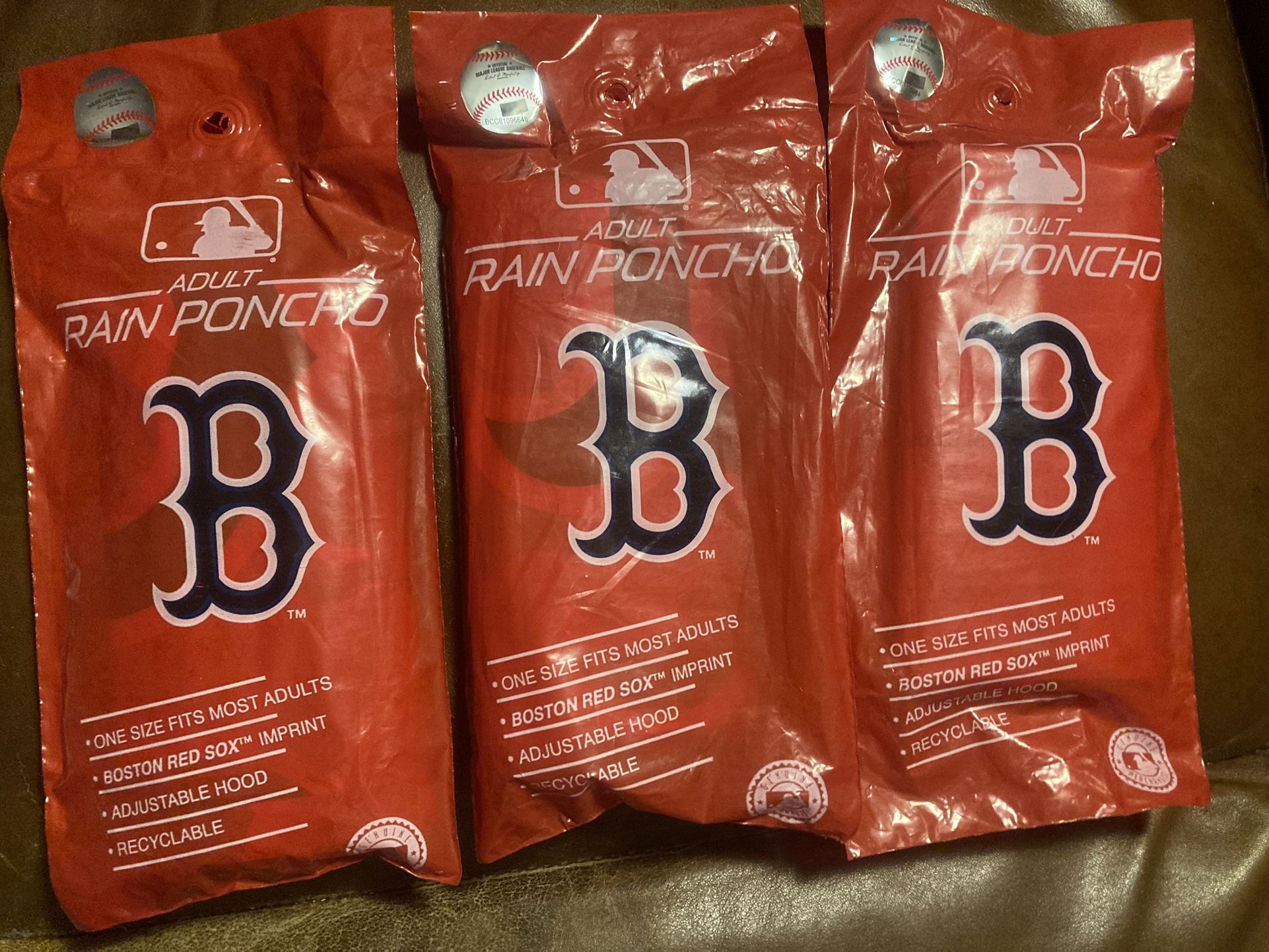 (3) RED SOX ponchos NEW!