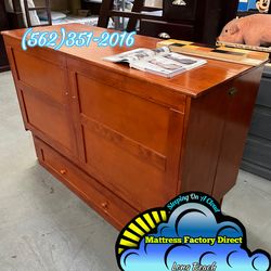 Queen Murphy bed new oak style chest dresser