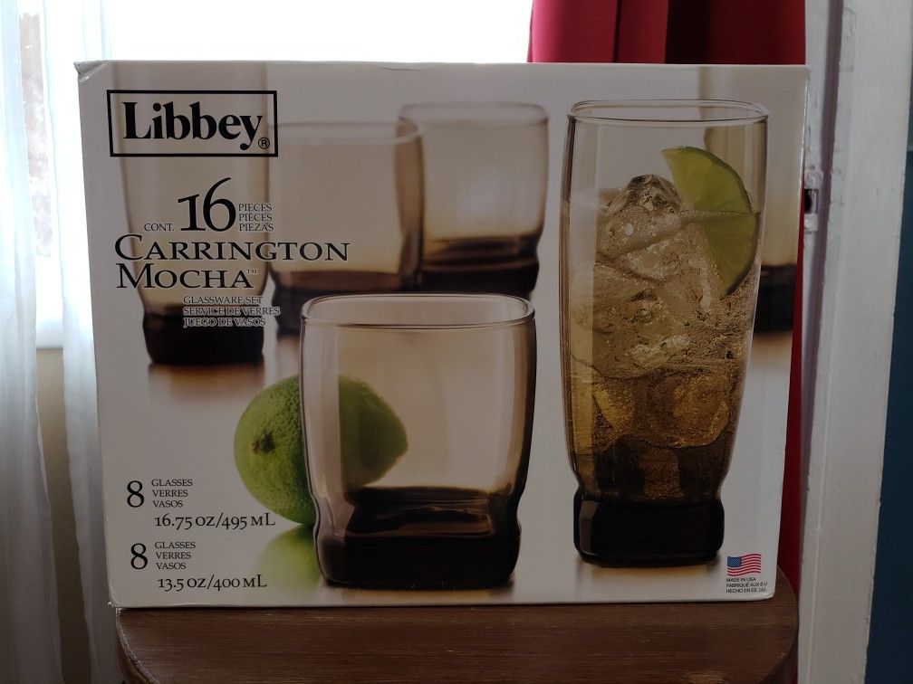 Libbey Carrington Mocha drinking glasses