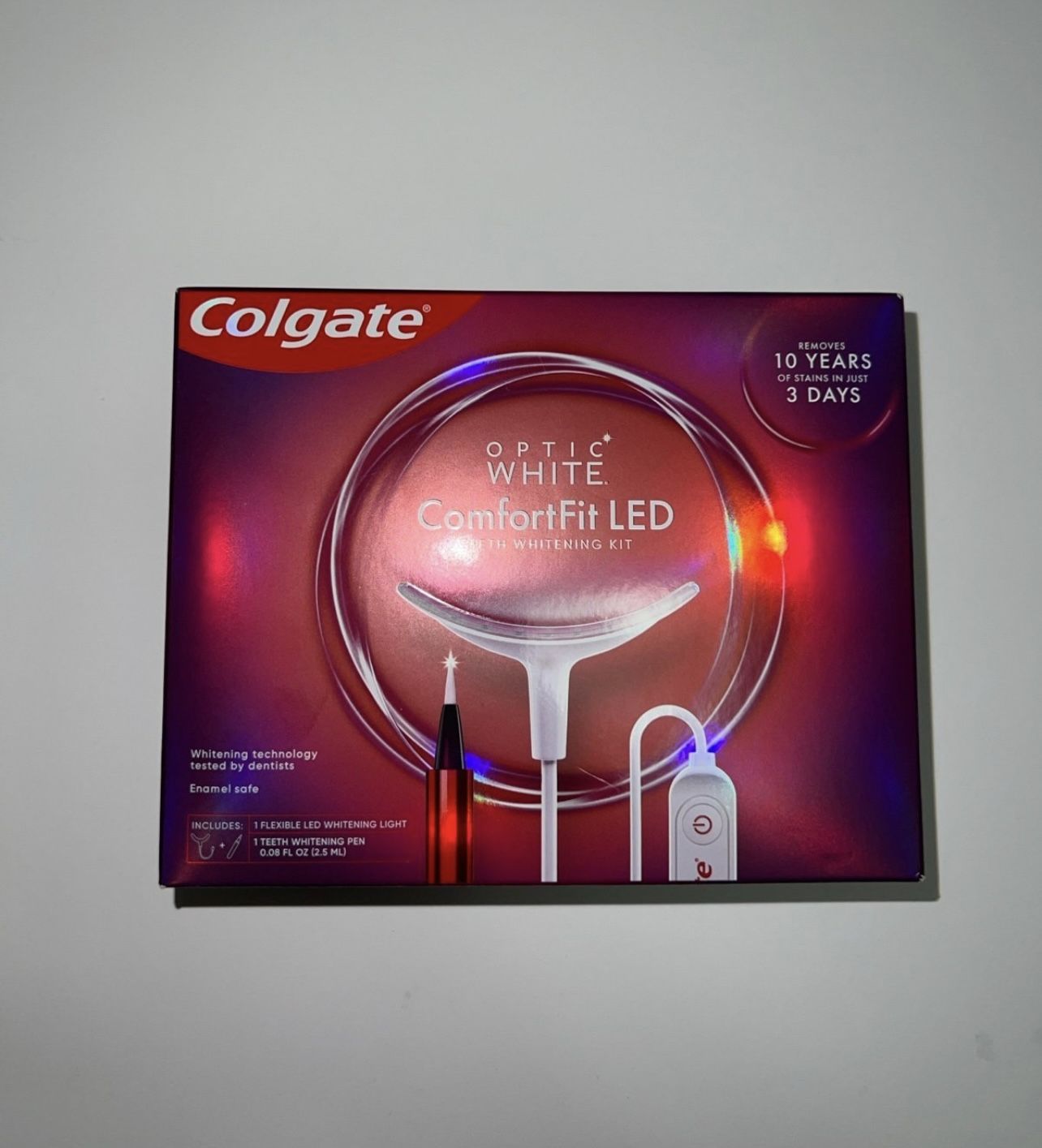 Colgate Optic White ComfortFit LED Teeth Whitening Kit NEW