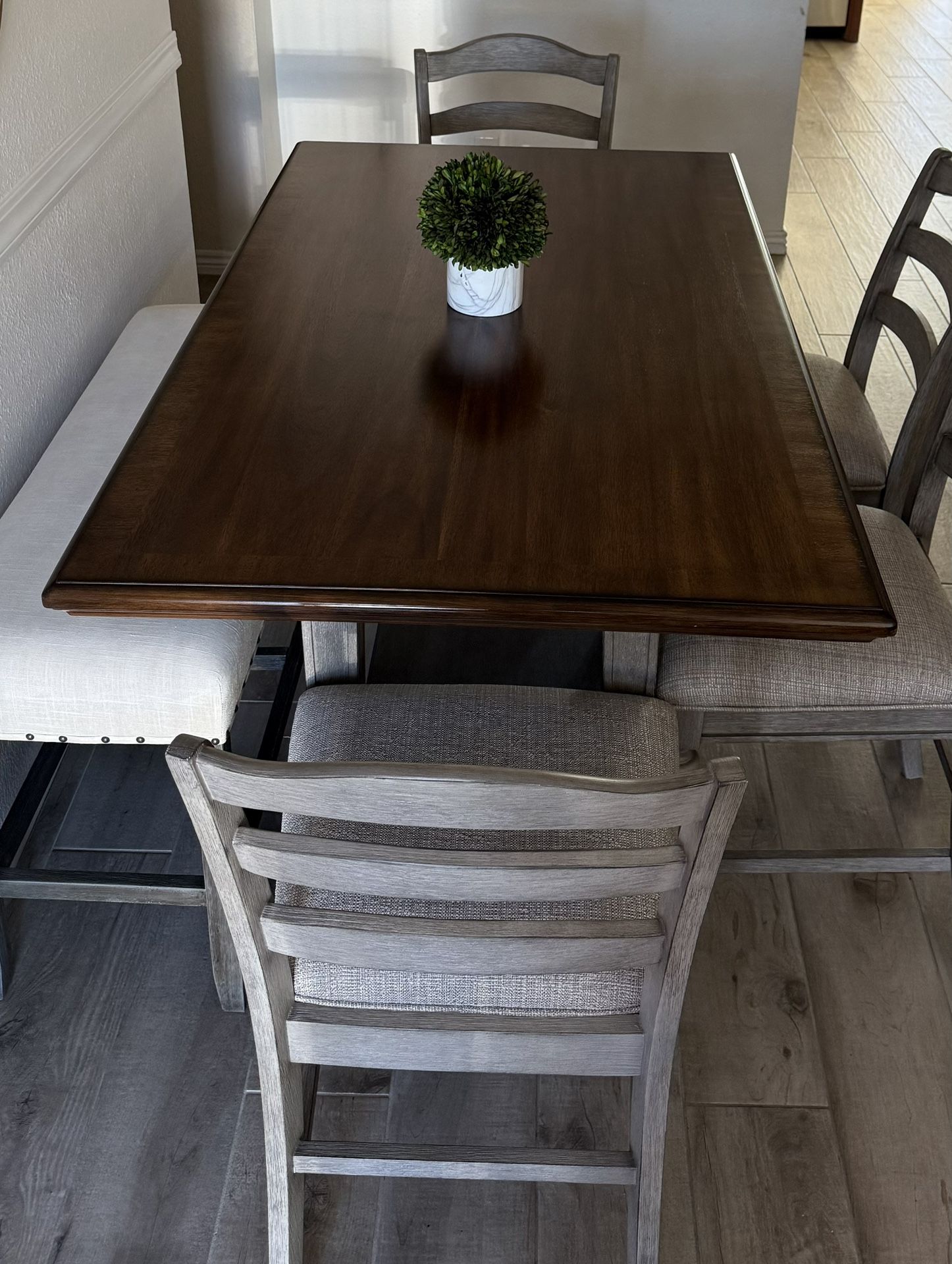 Dining Table Set (table +4 Chairs +bench)