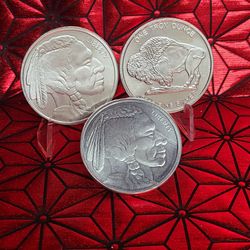 Silver Buffalo Indian Head 3 Coins