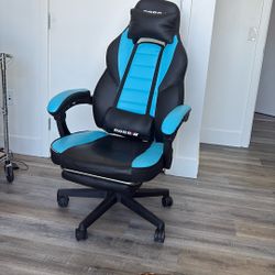 Black & blue Leather Gamer Chair