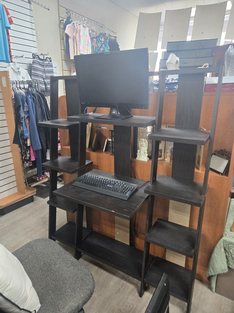 Desk Shelving Monitor And Key Baord