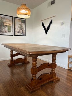 Free Solid Wood Trestle Dining Table