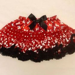Disney Parks Minnie Mouse skirt pettiskirt Authentic Original red girls size S 7/8
