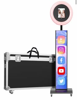 iPad Photo Booth Machine Stand Compatible with Any Ipad Remote Control, RGB Ring Lights