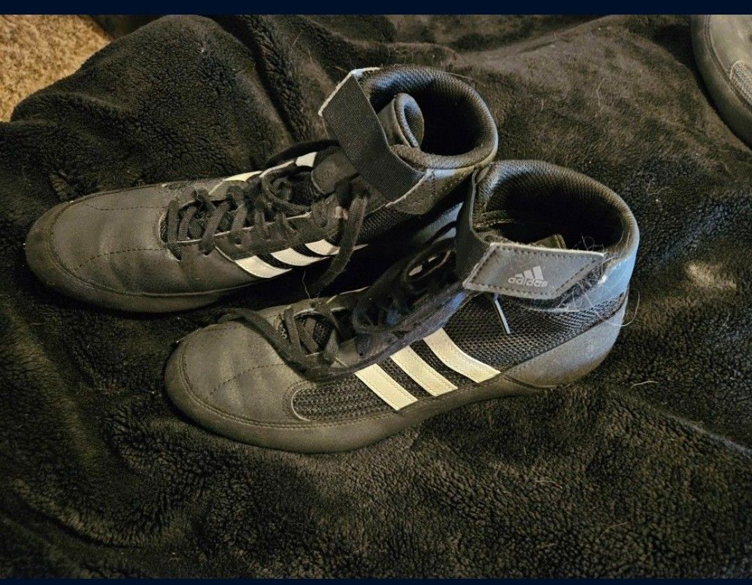 Black and white Adidas wrestling shoes size 9.5