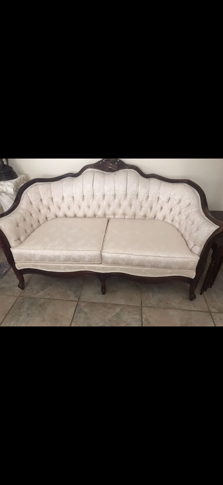 Vintage Tufted Sofa & Chair Set