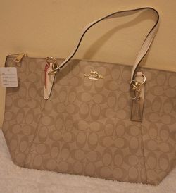 Coach Tan Signature Tote Bag