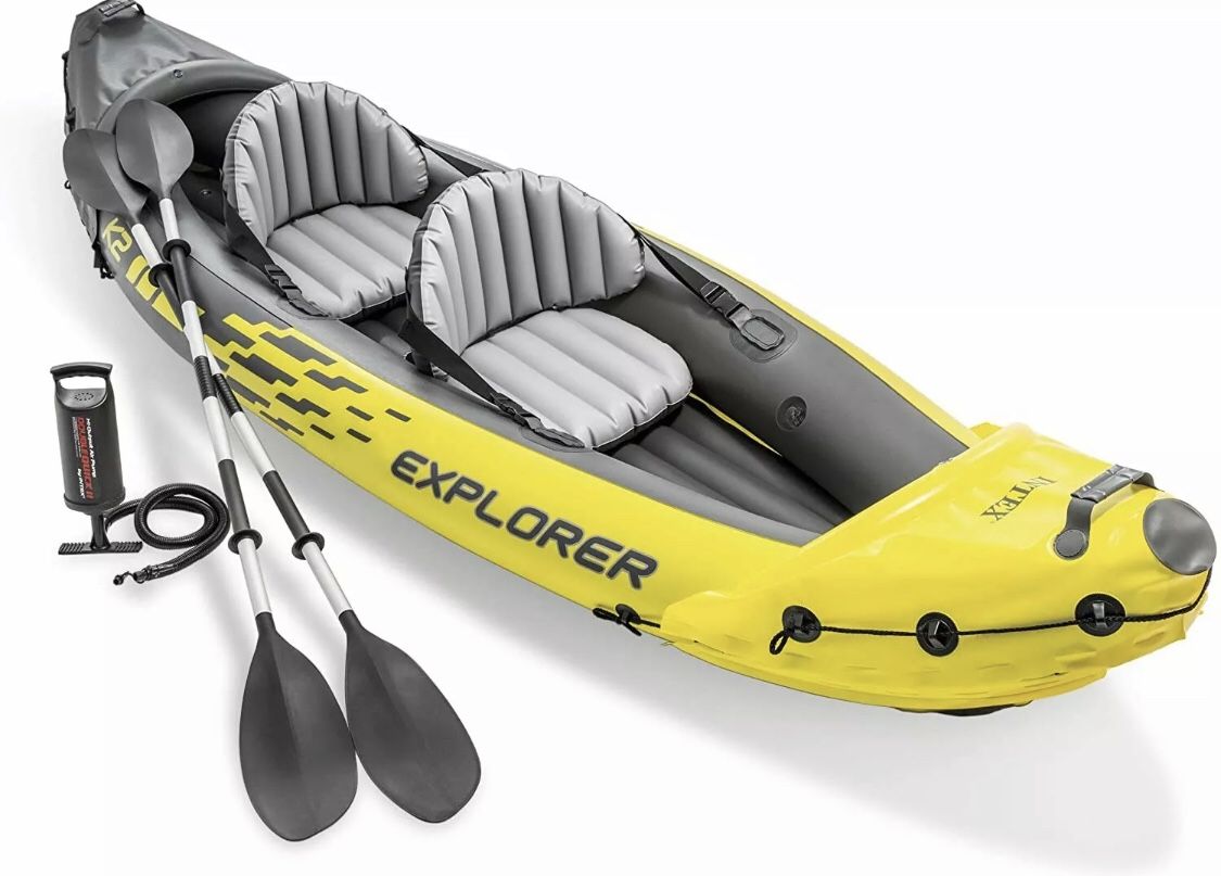 Intex Explorer K2 Kayak 2-Person Inflatable Kayak Set with Aluminum Oars
