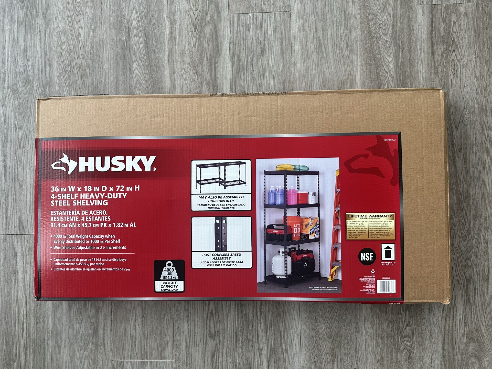 4-Shelf Metal Heavy-Duty Adjustable Garage Storage Shelving