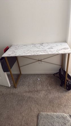 White marble gold desk