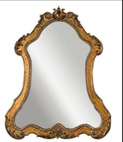 Vintage Wooden Black with Gold Accents Beautiful Mirror