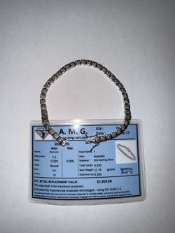 Diamond Sterling Silver Bracelet