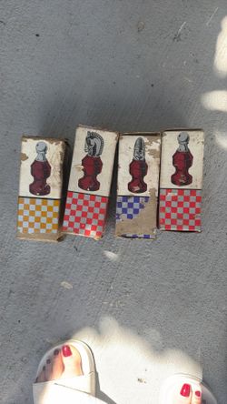 Vintage Avon Chess Piece After Shave Bottles – Set of 4