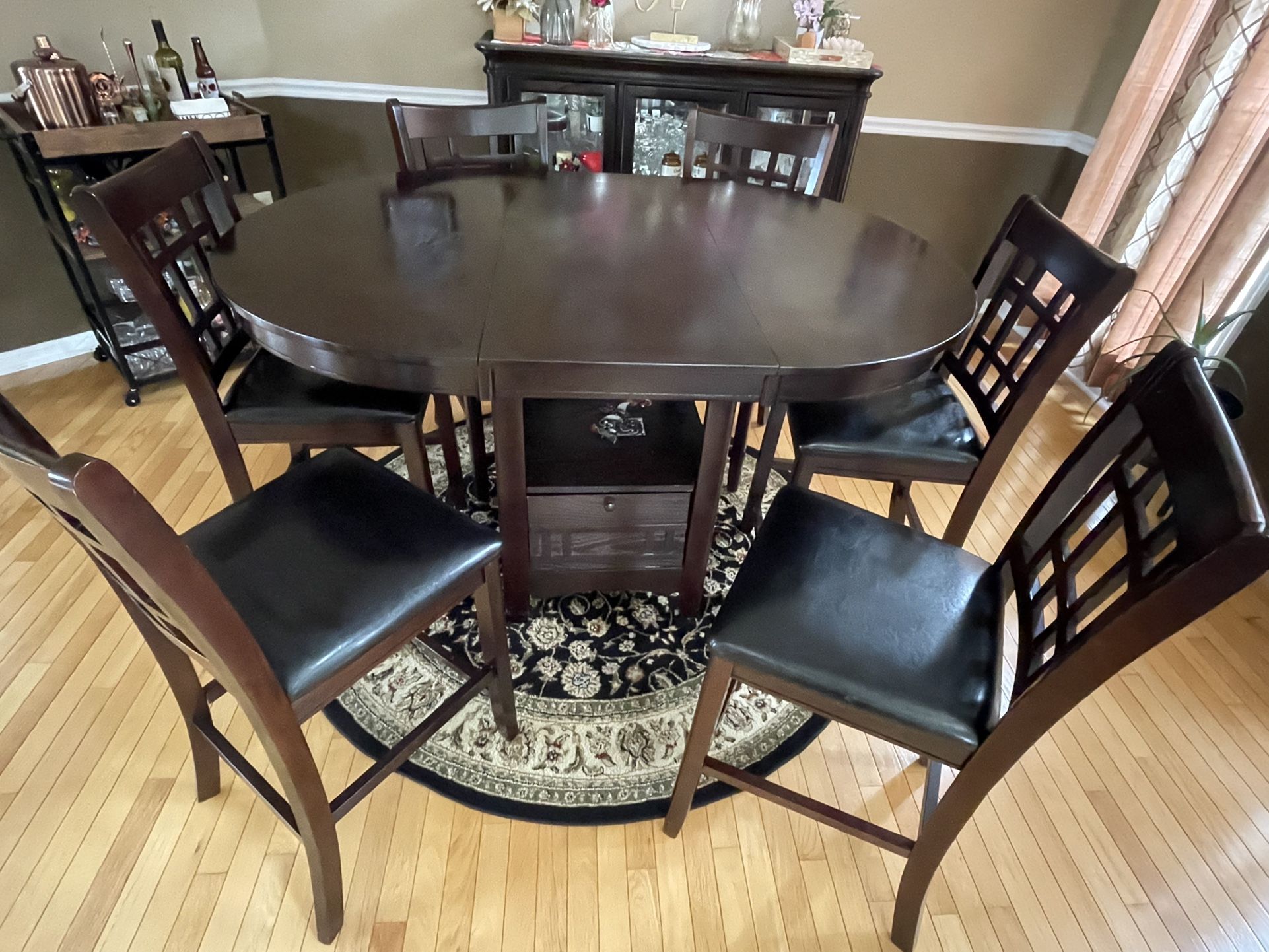 High Rise Dining Table With 6 Chairs