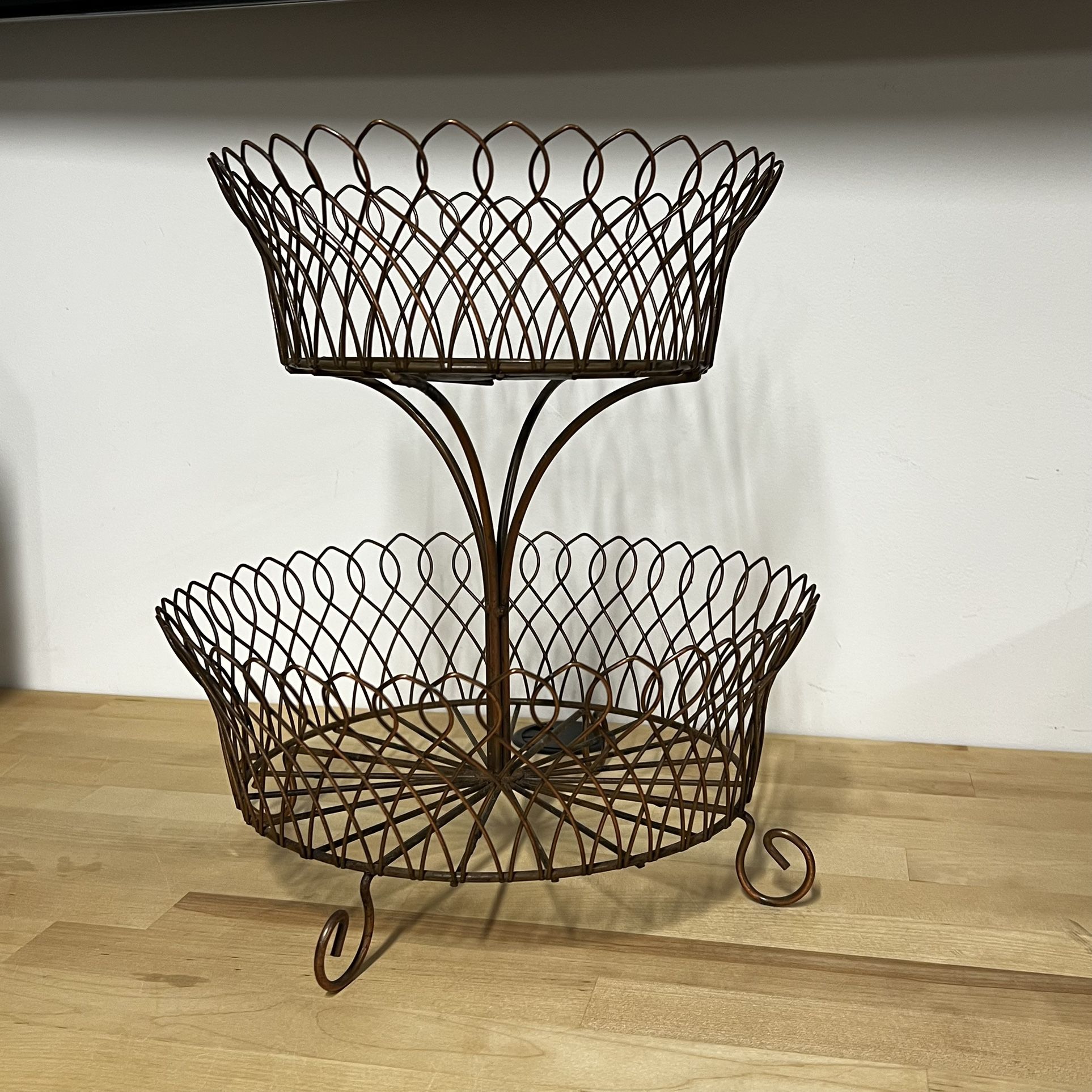 Metal Basket Planter Decor