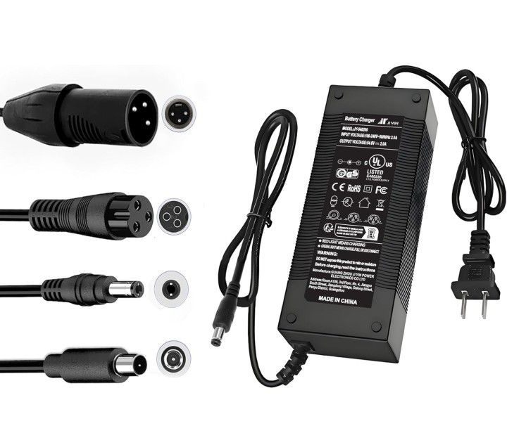 54.6V 2A Fast Electric Bike Charger for 48V Ebike Battery - Compatible with Lectric XP 2.0/3.0,