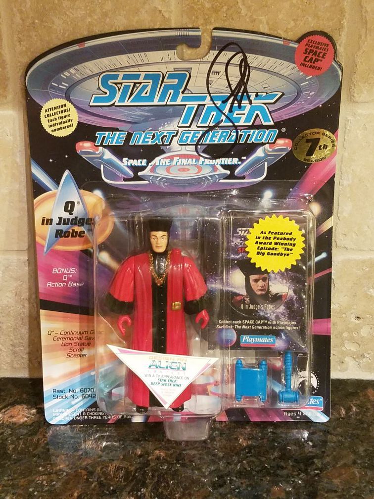 Star Trek: The Next Generation - Q Action Figure Autographed by John DeLancie
