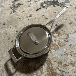 Demeyere Industry 5-Ply 3-qt Stainless Steel Saute Pan With Lid Made In Belgium