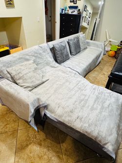 Sectional couch sofa gray with chaise L shaped