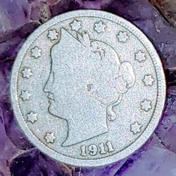 1911 Liberty V Nickel. Very Nice Condition Plus Free
