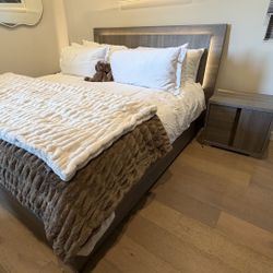 bedroom furniture set - King bed frame + matching 2 nightstands + 2 dressers - Alf Italia