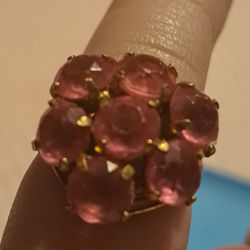 Vintage Pink Stone Ring